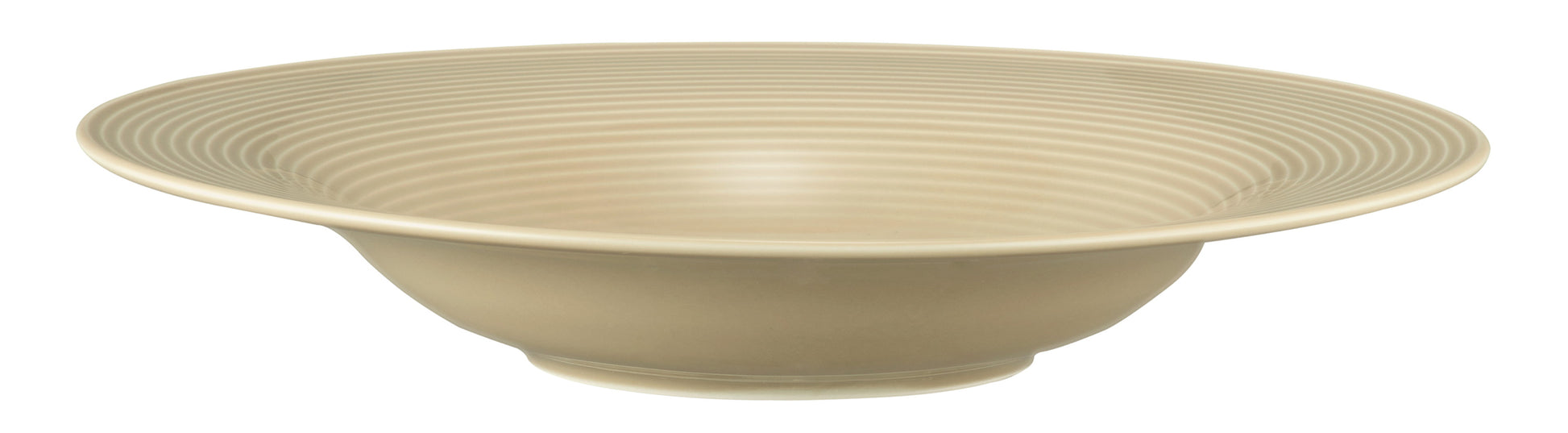 Beige flache Schüssel mit Rillen