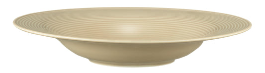 Beige flache Schüssel mit Rillen