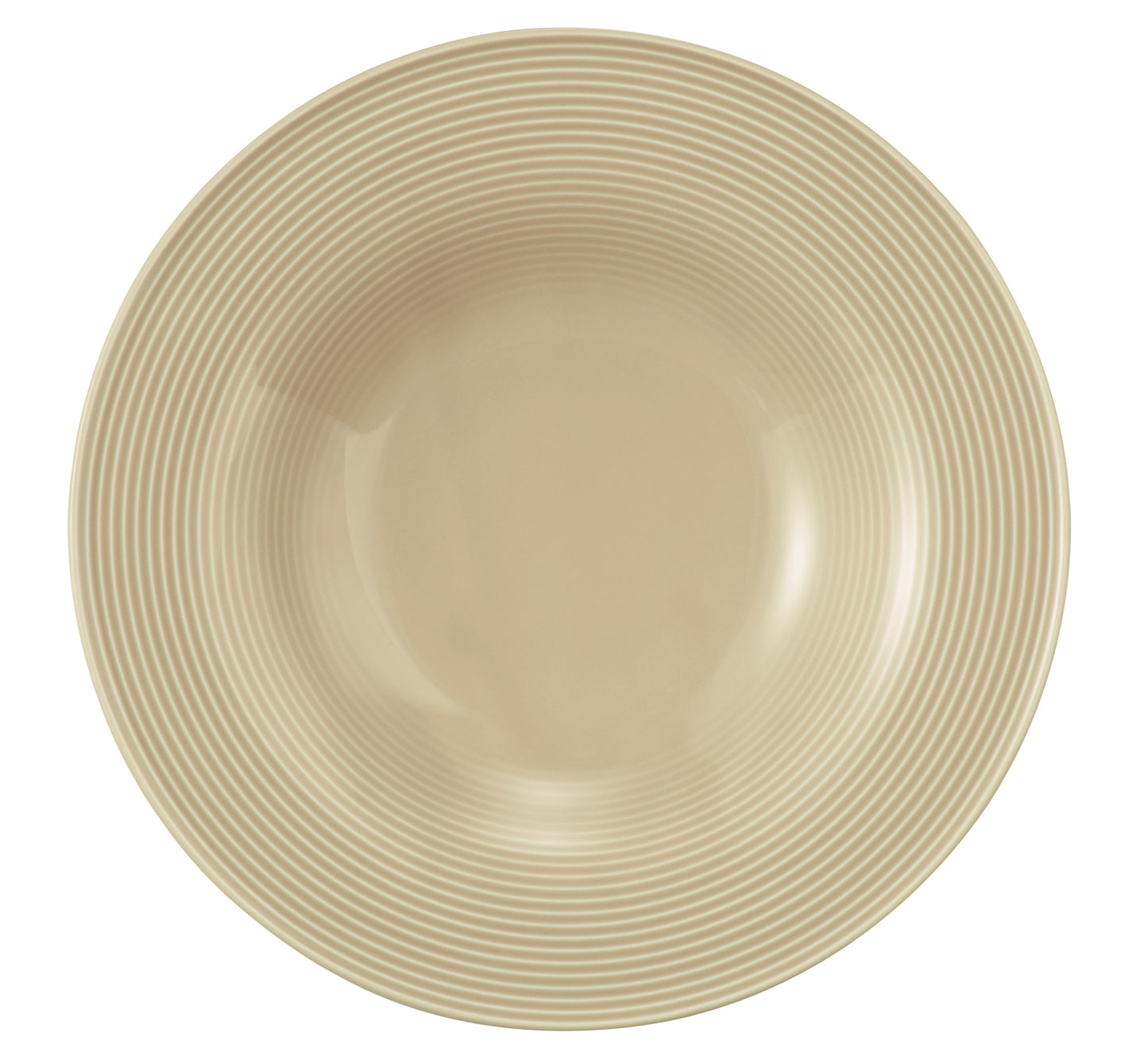 Beige flache Schüssel mit Rillen
