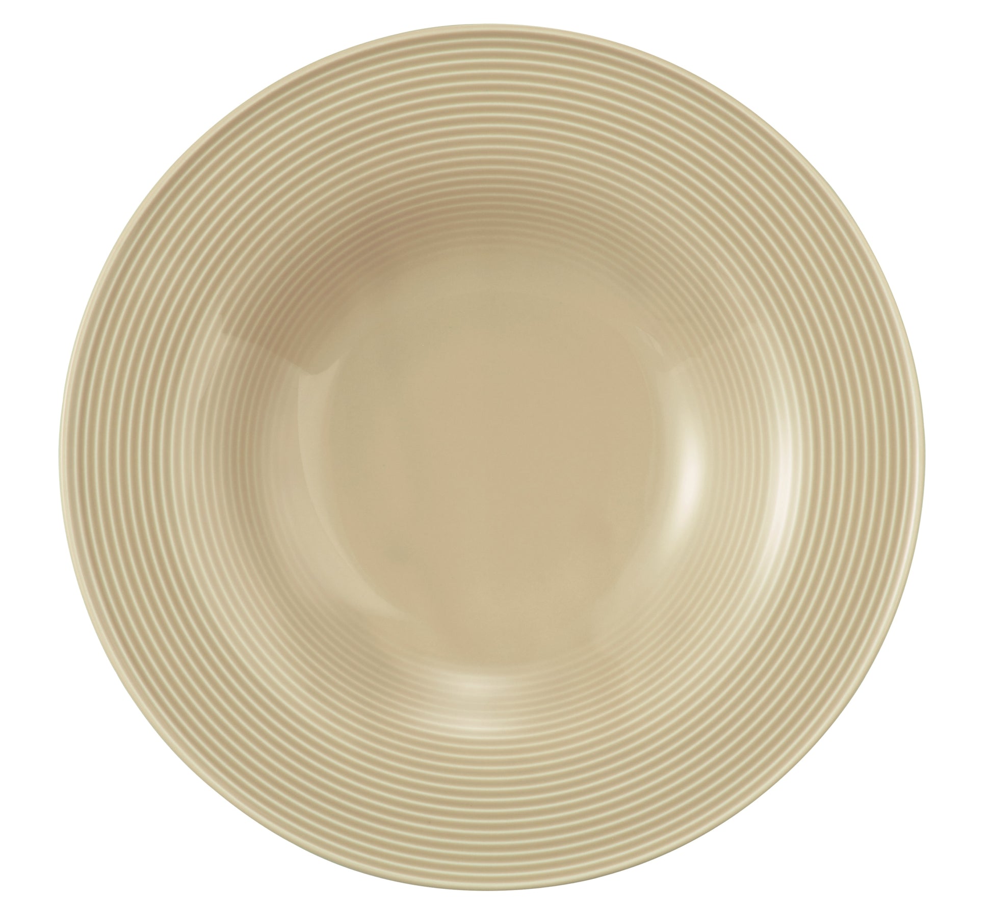 Beige flache Schüssel mit Rillen