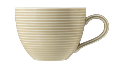 Beigefarbene Keramiktasse mit Griff