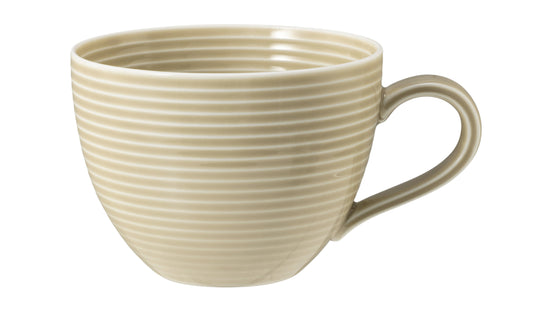 Beigefarbene Keramiktasse mit Griff