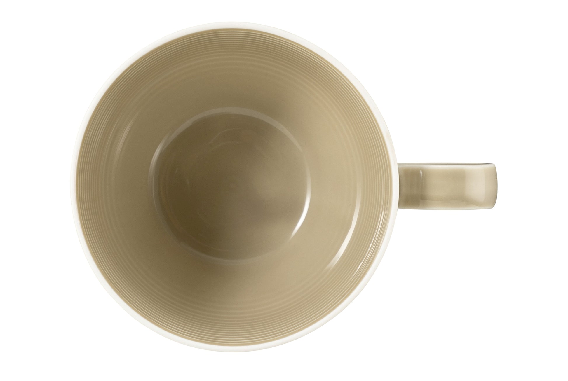 Beigefarbene Keramiktasse mit Griff