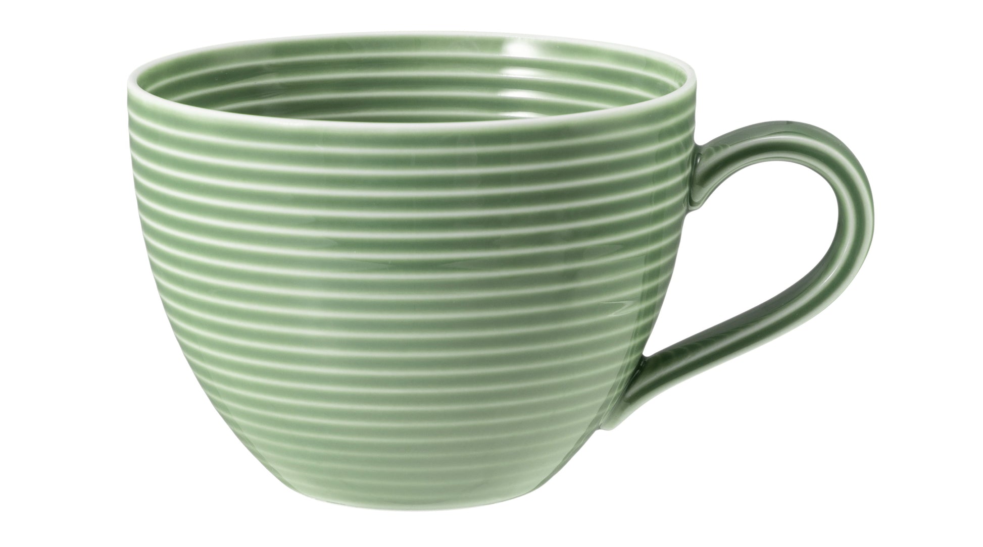 Grüne Tasse mit Rillenmuster