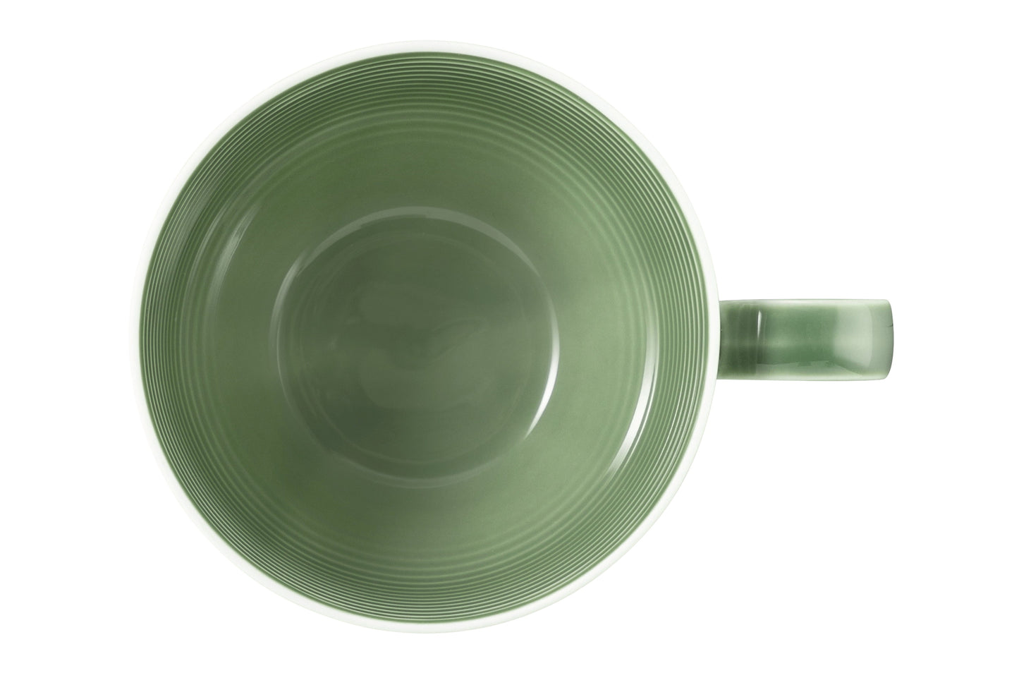 Grüne Tasse mit Rillenmuster