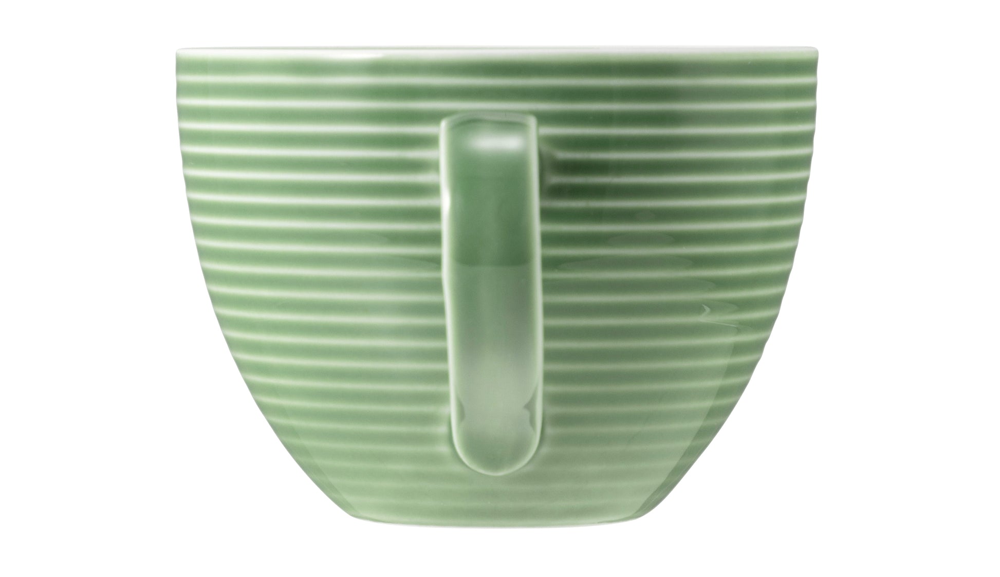 Grüne Tasse mit Rillenmuster