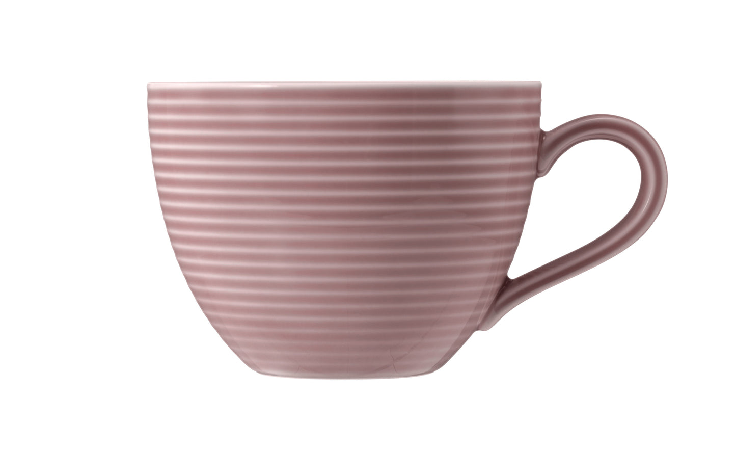 Blaue Tasse mit Rillenstruktur