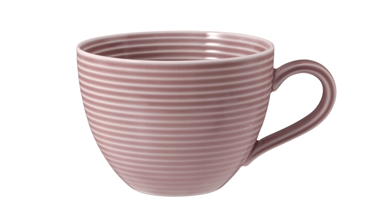 Blaue Tasse mit Rillenstruktur