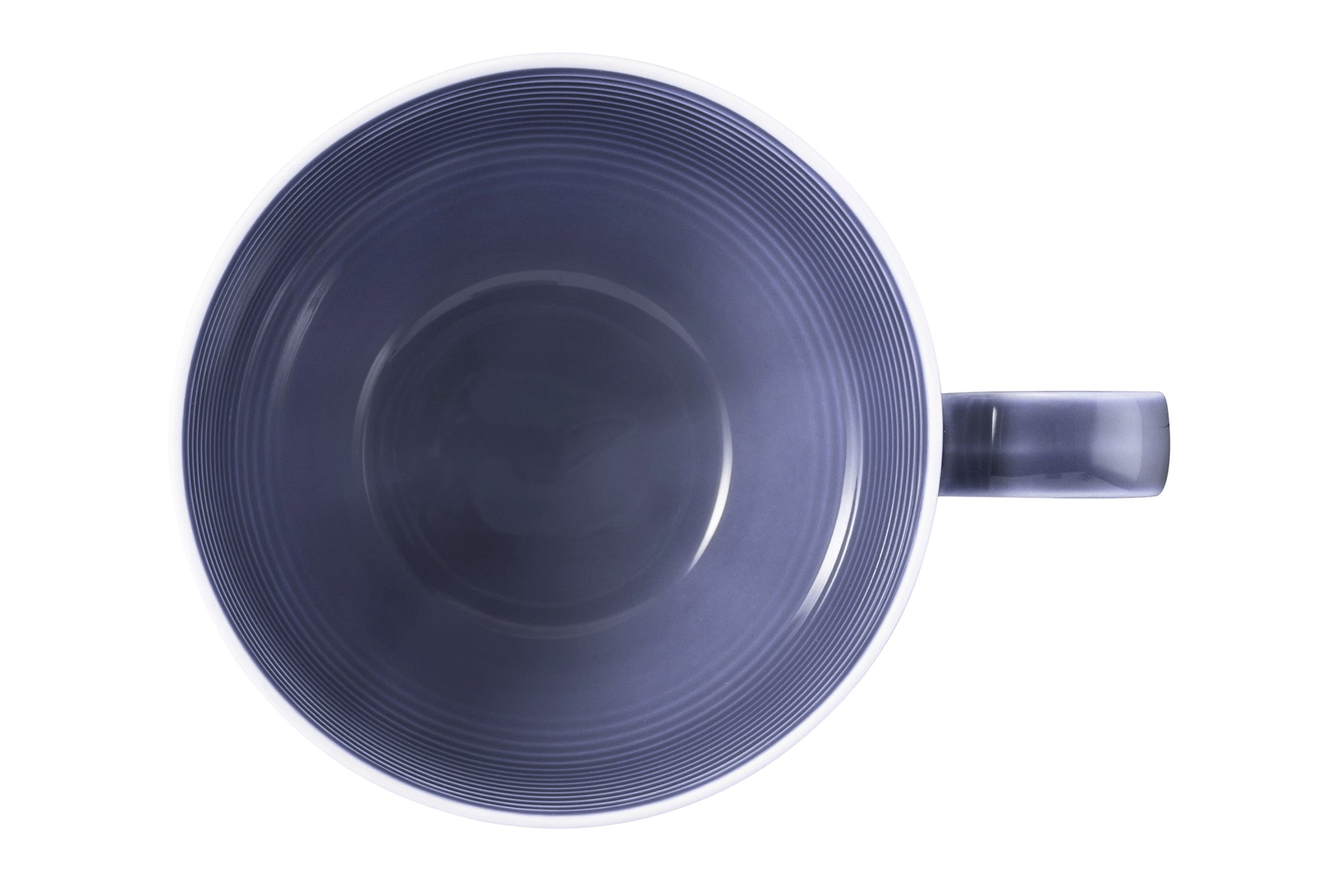 Blaue Kaffeetasse mit Rillenstruktur