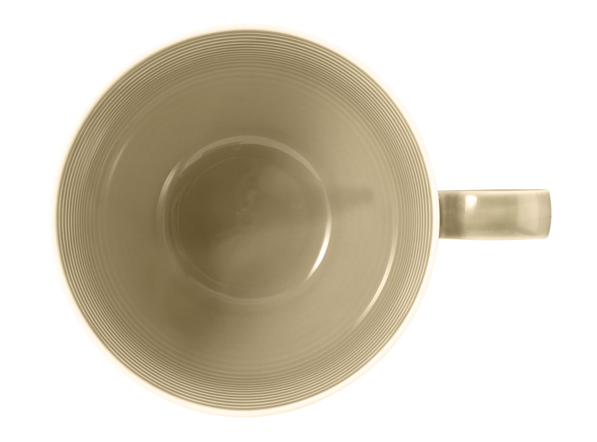 Beiger gestreifter Kaffeebecher, Keramik