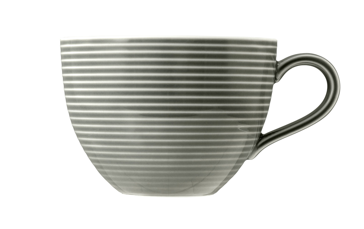 Grau gerippte Kaffeetasse