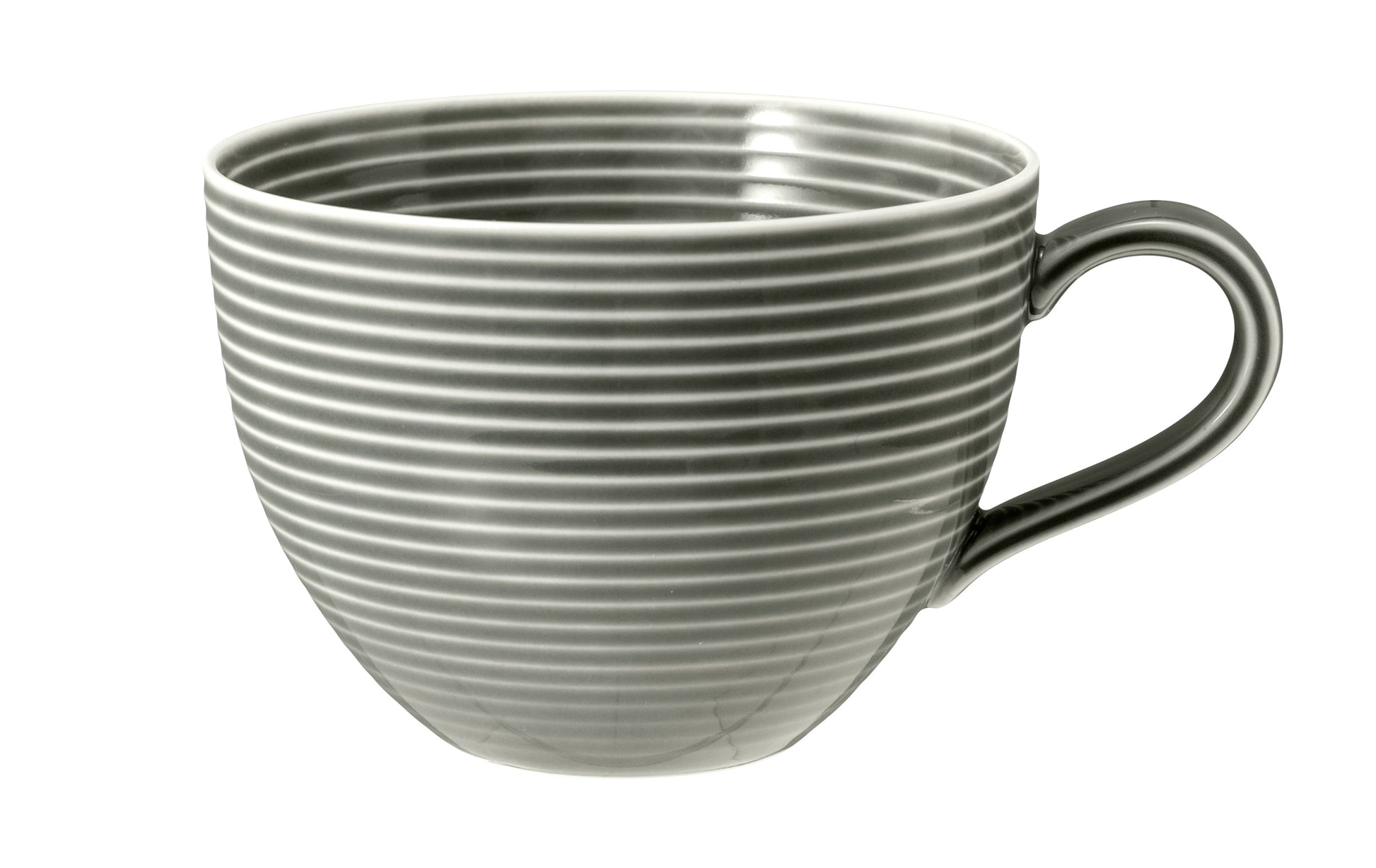 Grau gerippte Kaffeetasse