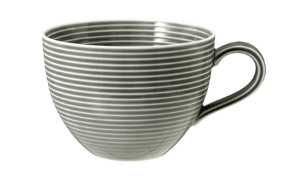 Grau gerippte Kaffeetasse