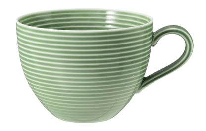 Grüne gestreifte Kaffeetasse