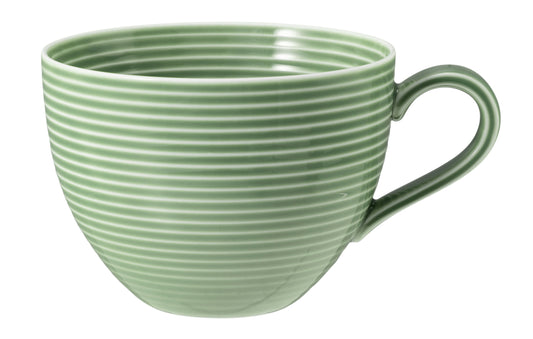 Grüne gestreifte Kaffeetasse