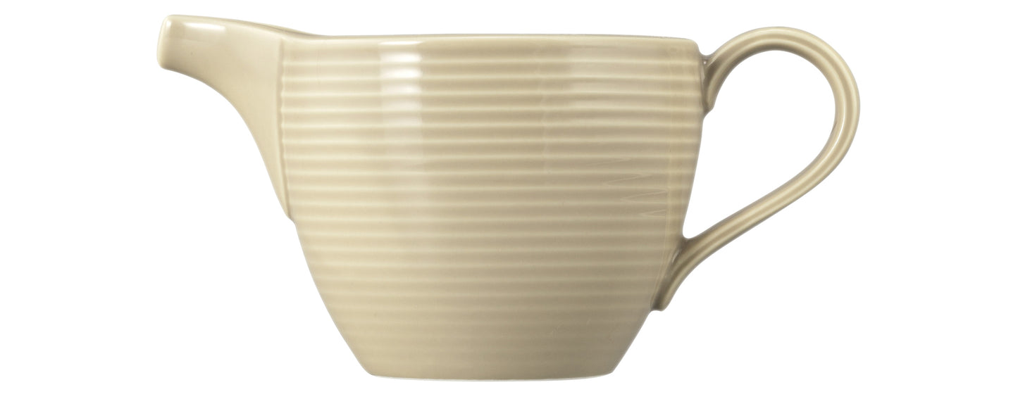 Beige Keramik Sauciere mit Henkel