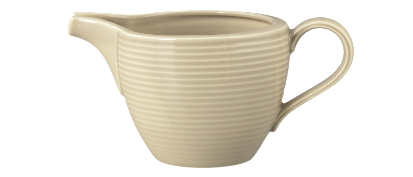 Beige Keramik Sauciere mit Henkel