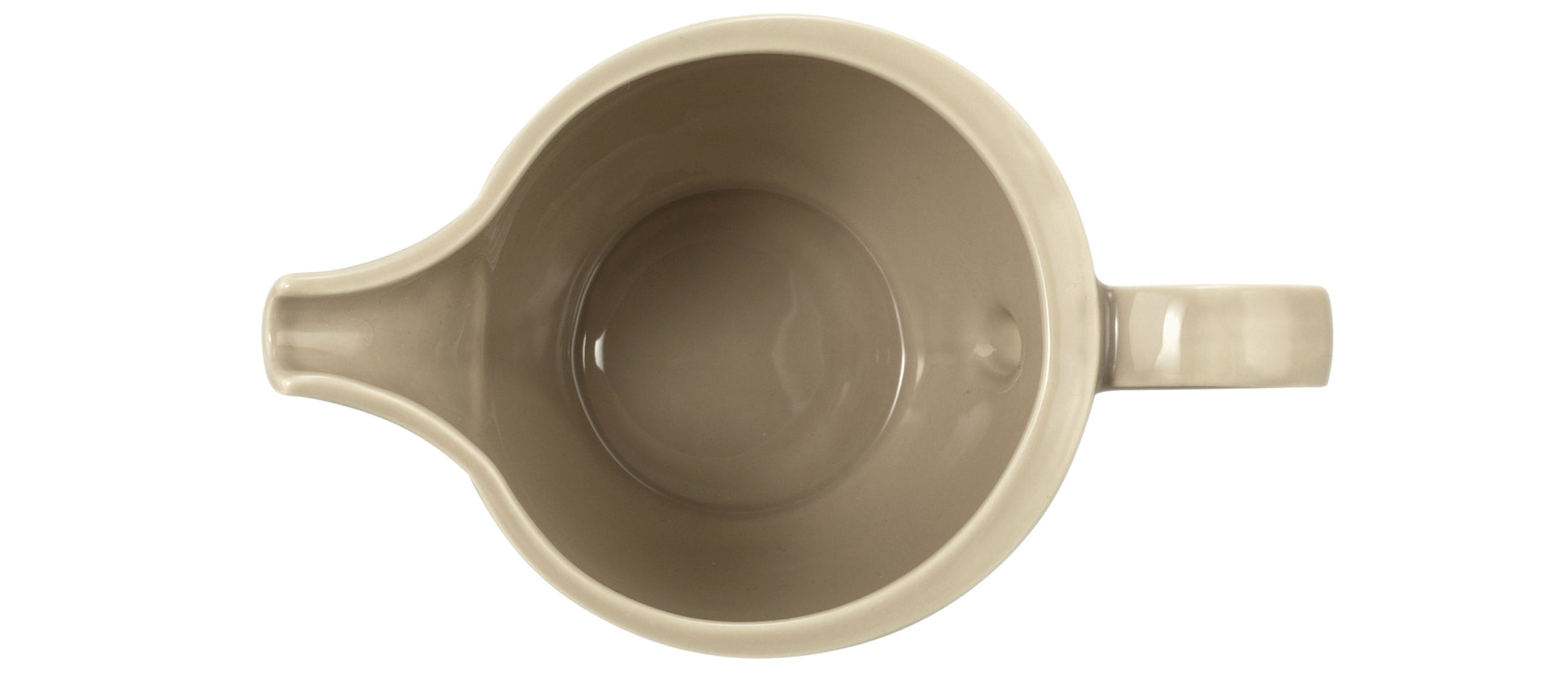 Beige Keramik Sauciere mit Henkel