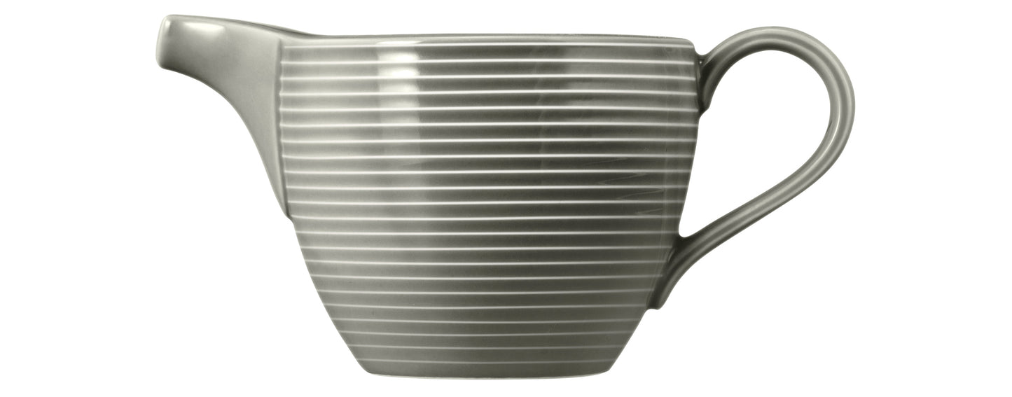 Grau Keramik-Kaffeekanne mit Rillenstruktur