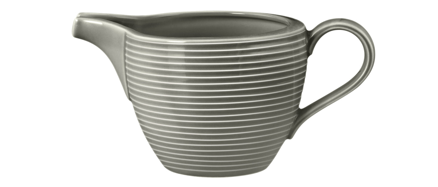 Grau Keramik-Kaffeekanne mit Rillenstruktur