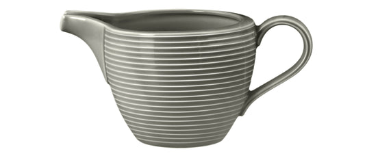 Grau Keramik-Kaffeekanne mit Rillenstruktur