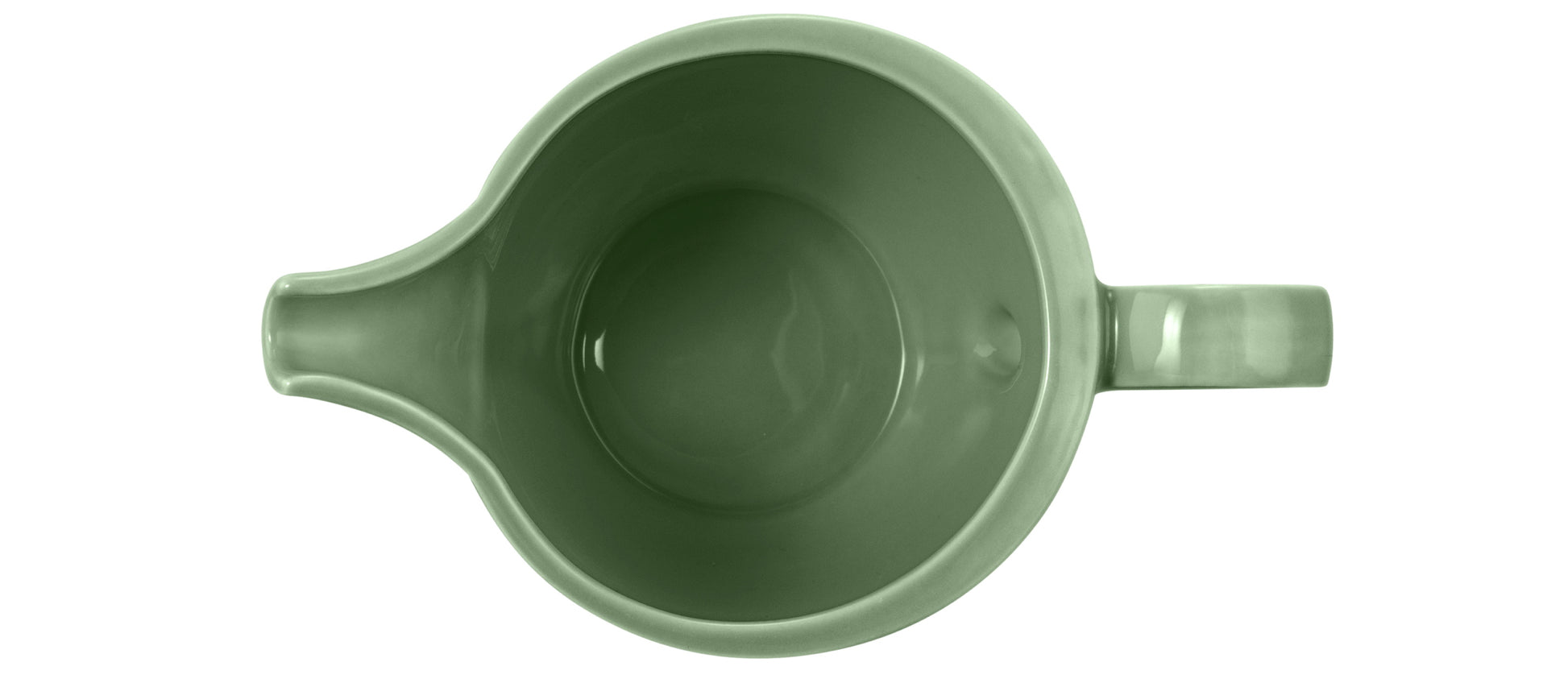 Grüner Keramikkrug mit Henkel
