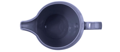 Blauer gerippter Krug mit Henkel