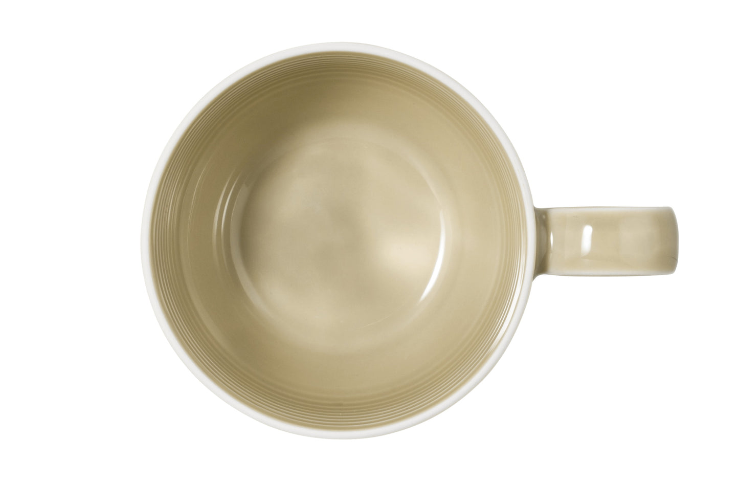 Beige Keramiktasse mit Rillen