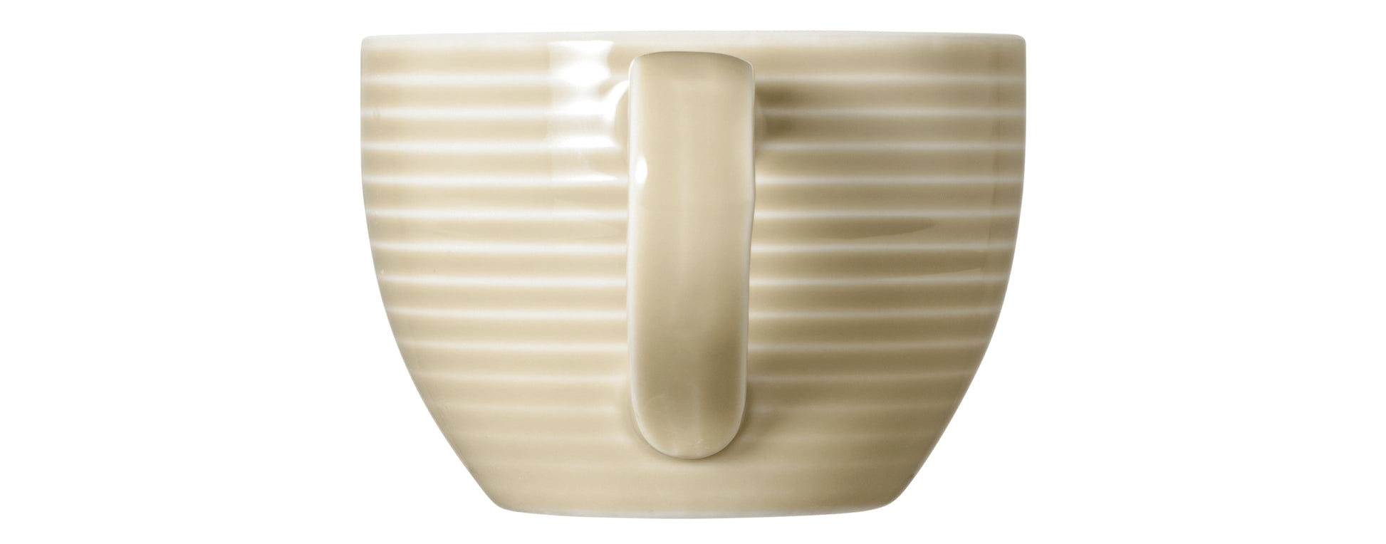 Beige Keramiktasse mit Rillen