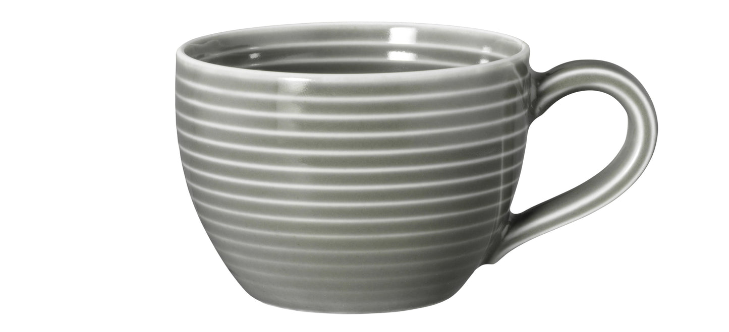Graue Kaffeetasse mit Streifen