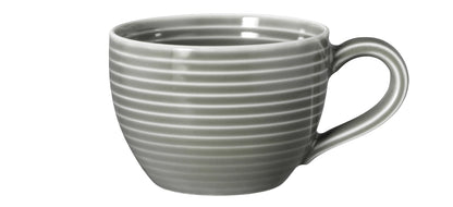 Graue Kaffeetasse mit Streifen