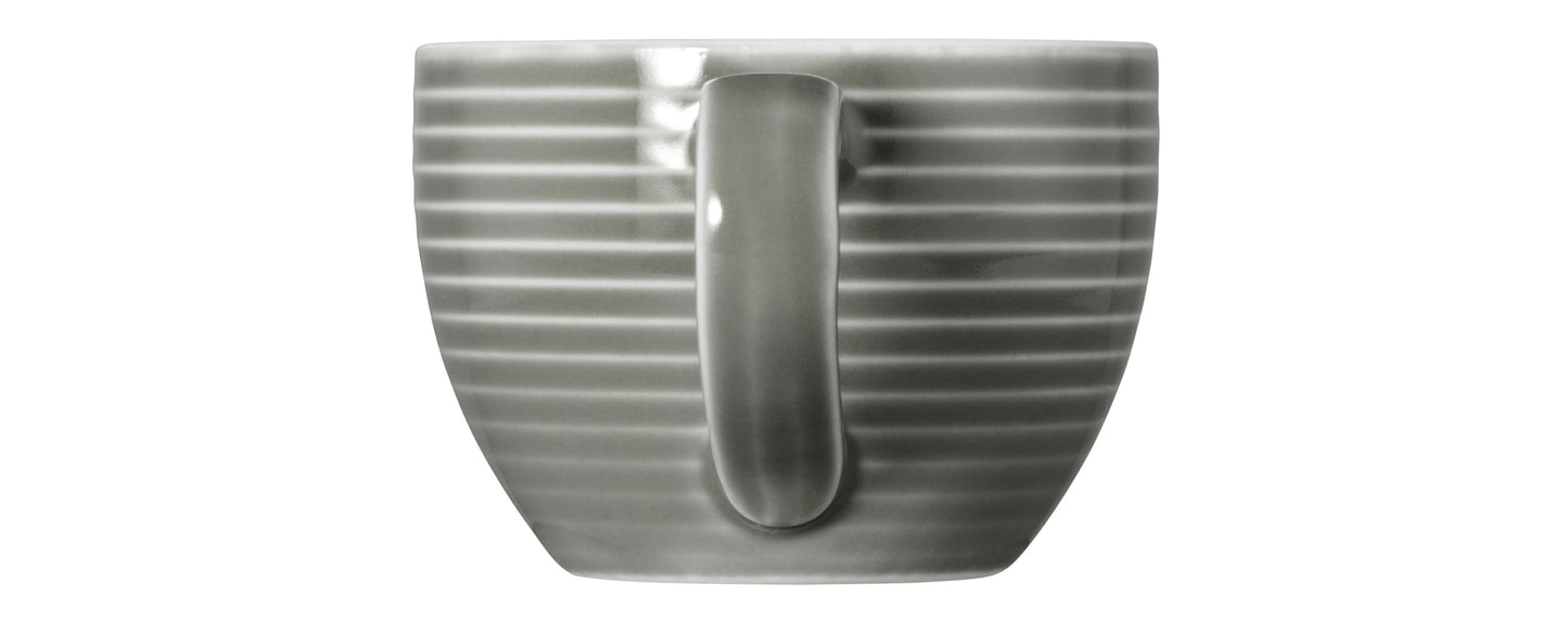 Graue Kaffeetasse mit Streifen