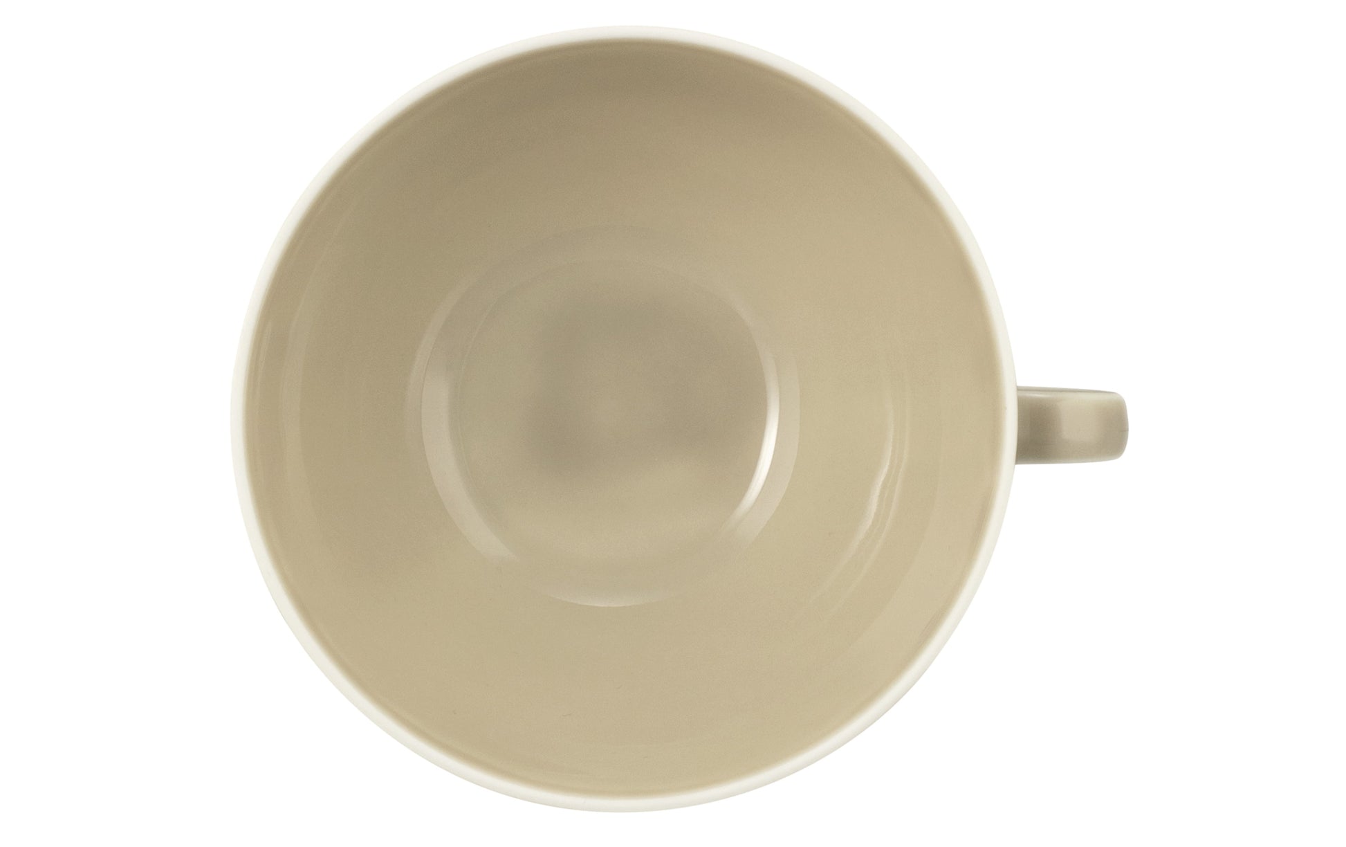 Leere Kaffeetasse auf weißem Hintergrund