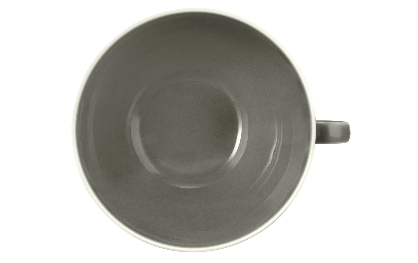 Graue Kaffeetasse auf weißem Hintergrund