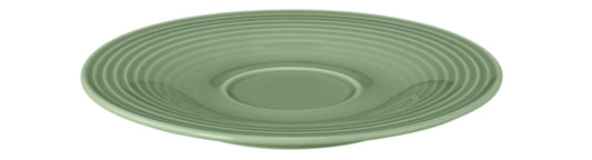 Grüner Teller mit Rillenmuster