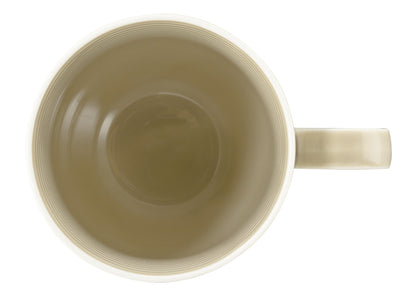 Beiger Keramikbecher mit seitlichem Griff