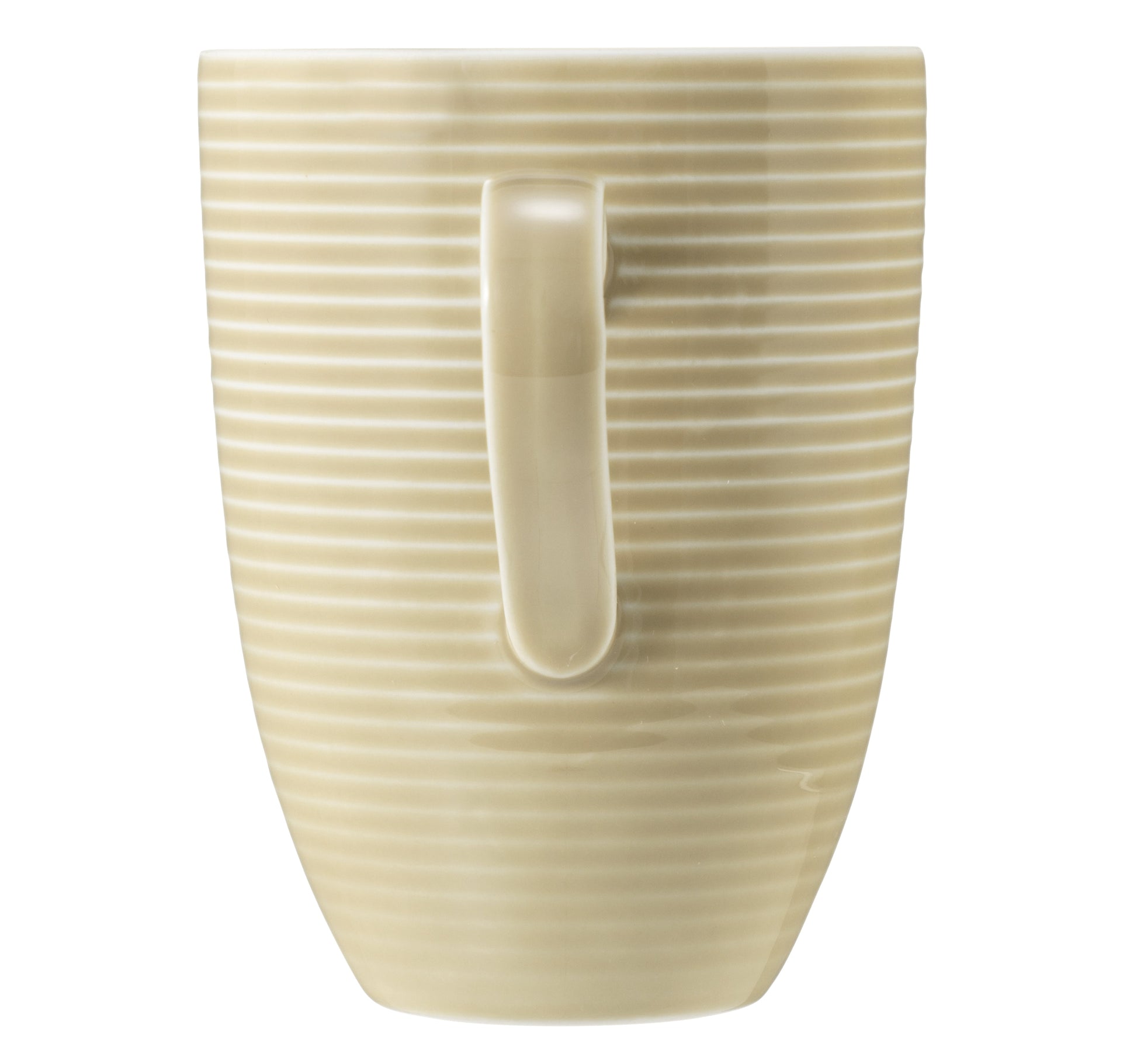 Beiger Keramikbecher mit seitlichem Griff