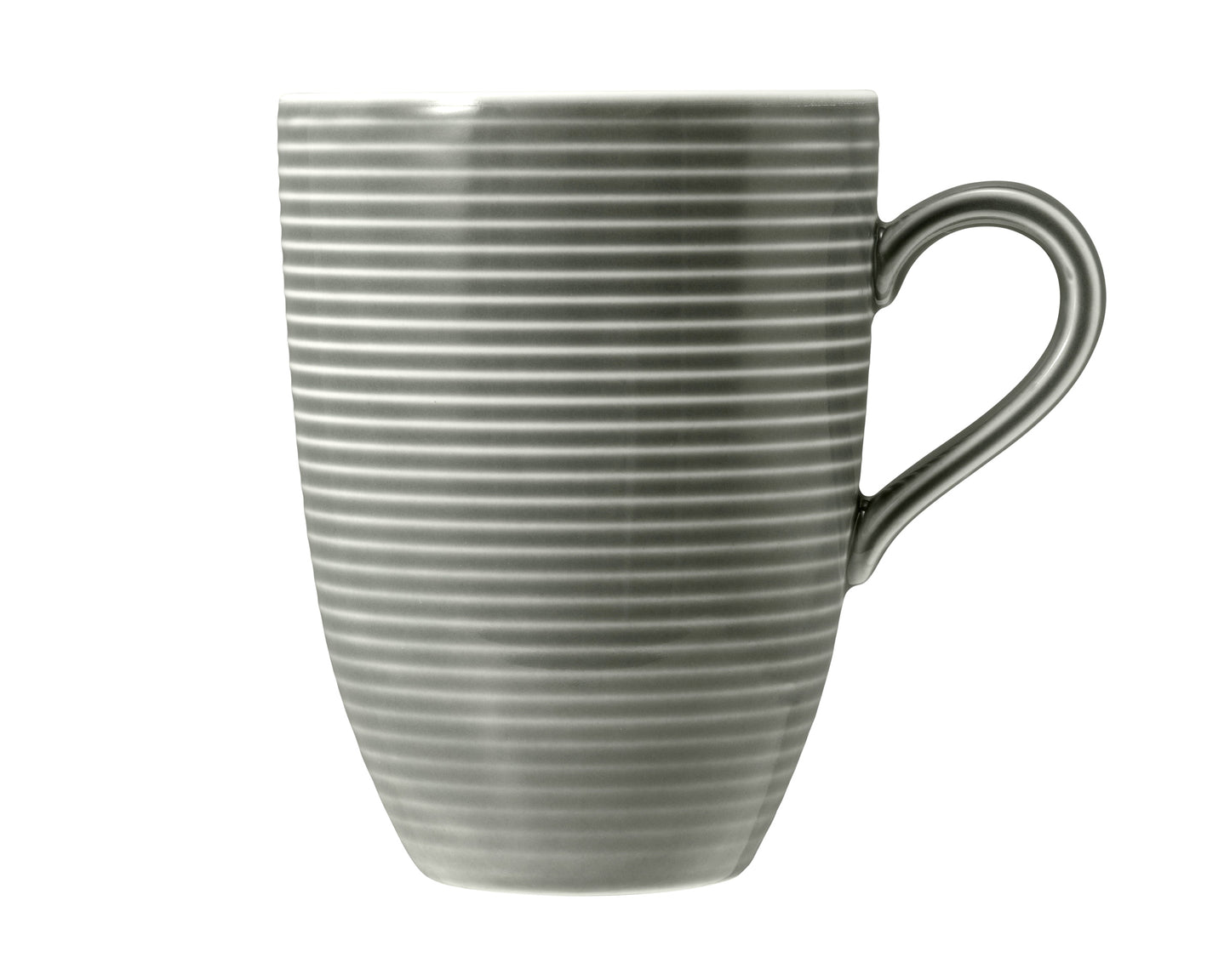 Grauer Kaffeetasse mit Rillenstruktur