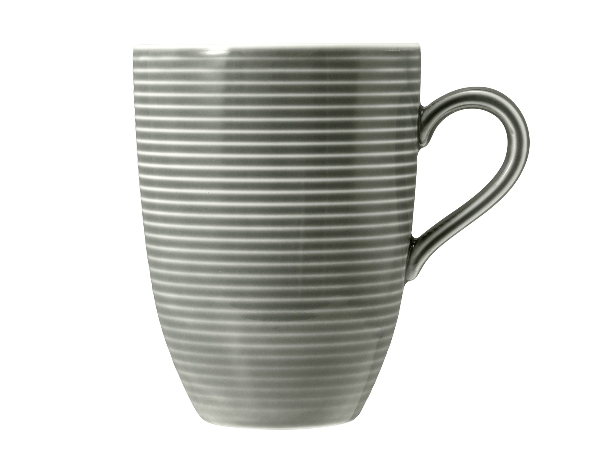 Grauer Kaffeetasse mit Rillenstruktur