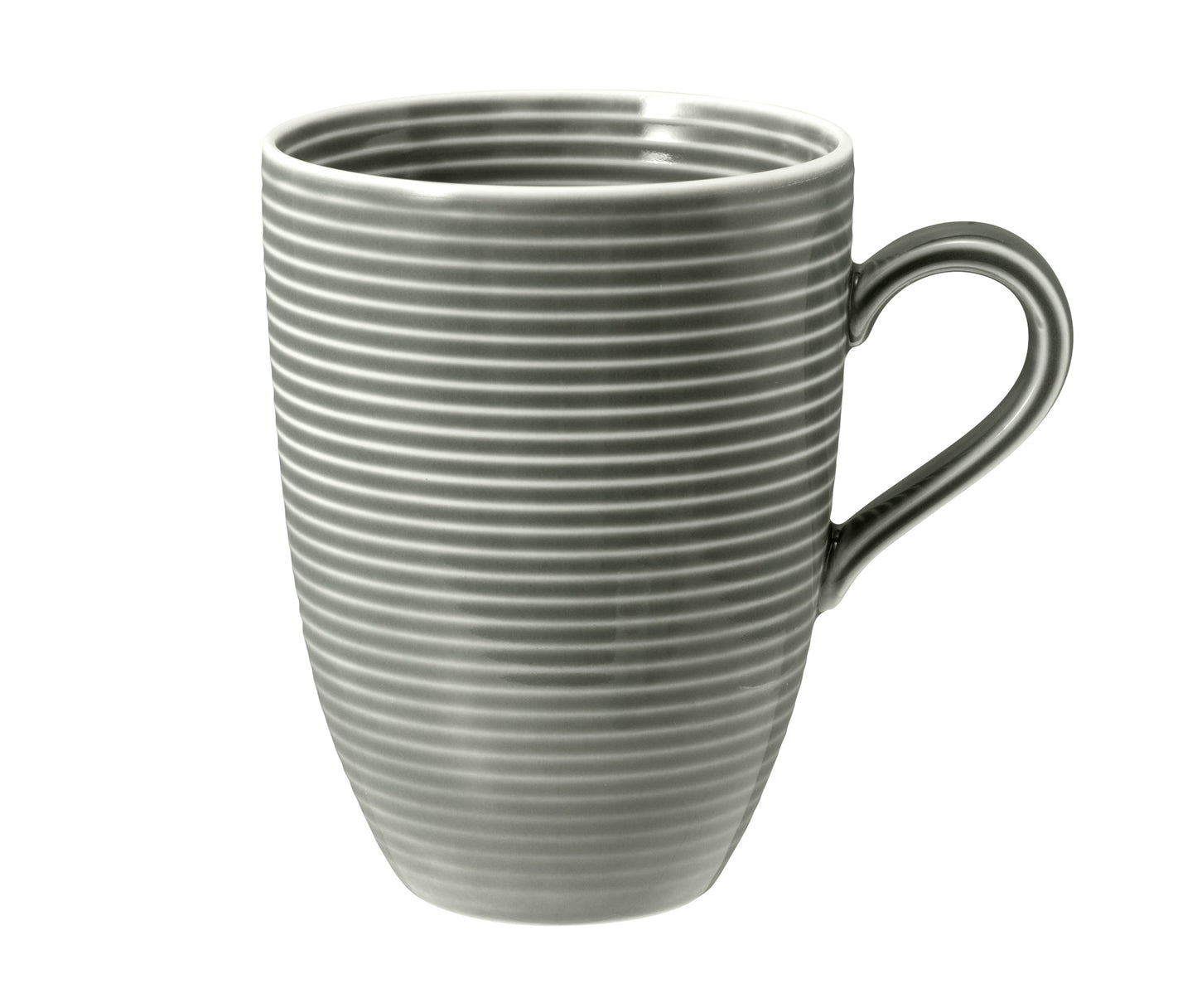 Grauer Kaffeetasse mit Rillenstruktur