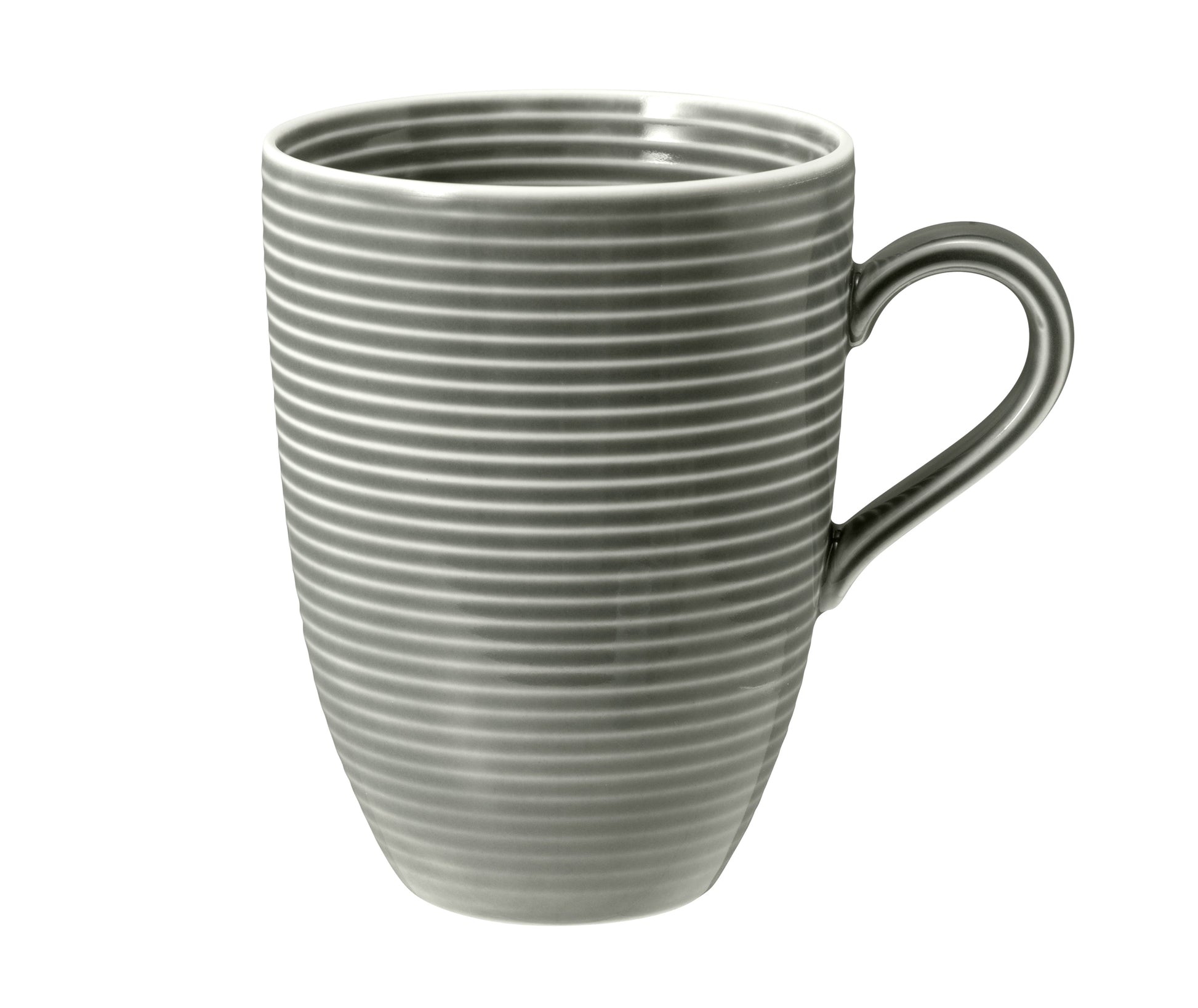 Grauer Kaffeetasse mit Rillenstruktur
