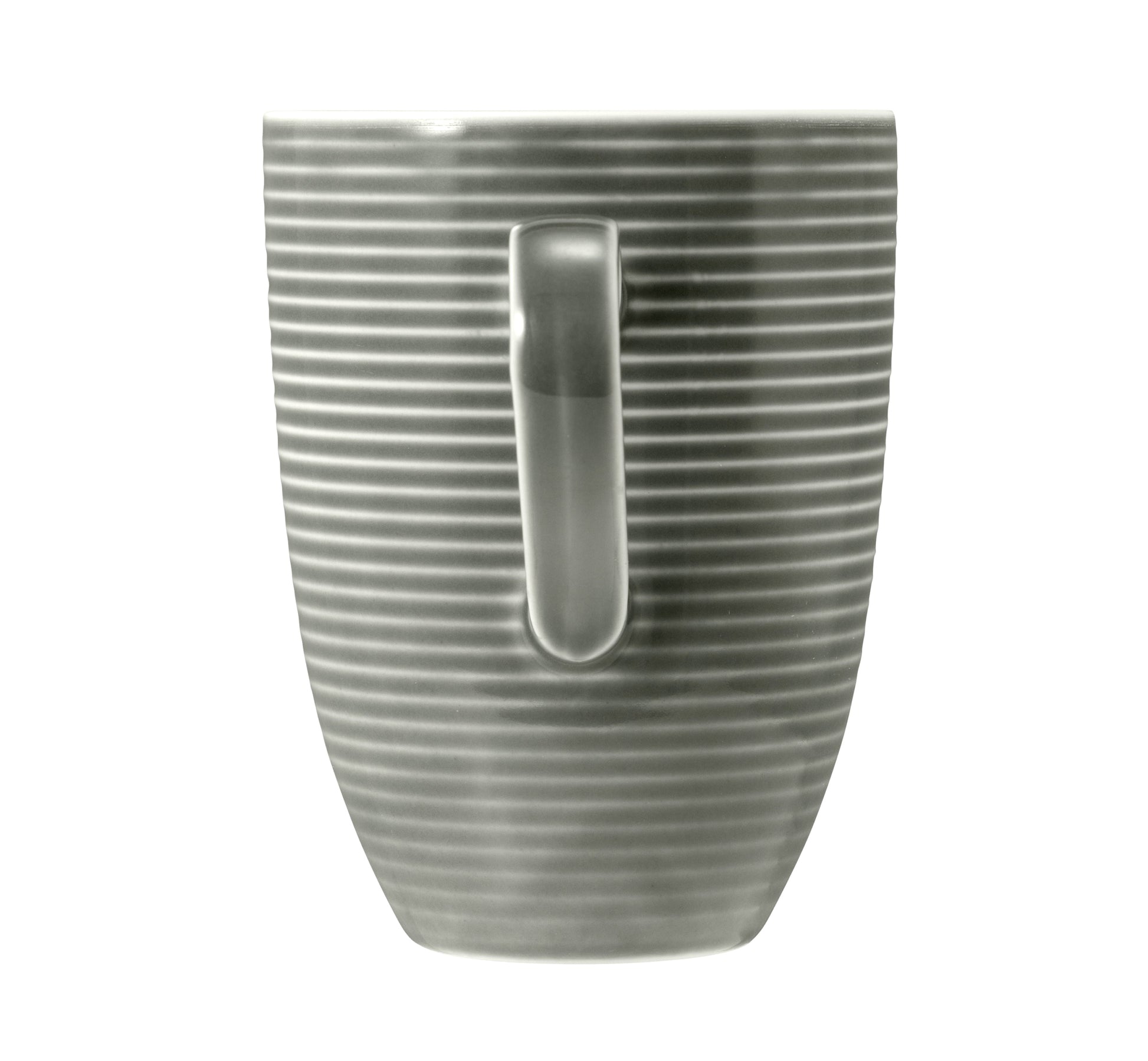 Grauer Kaffeetasse mit Rillenstruktur