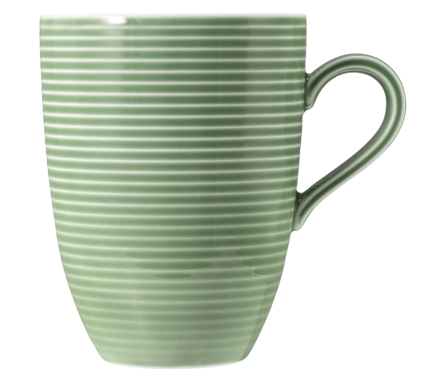 Grüne Tasse mit Streifenmuster