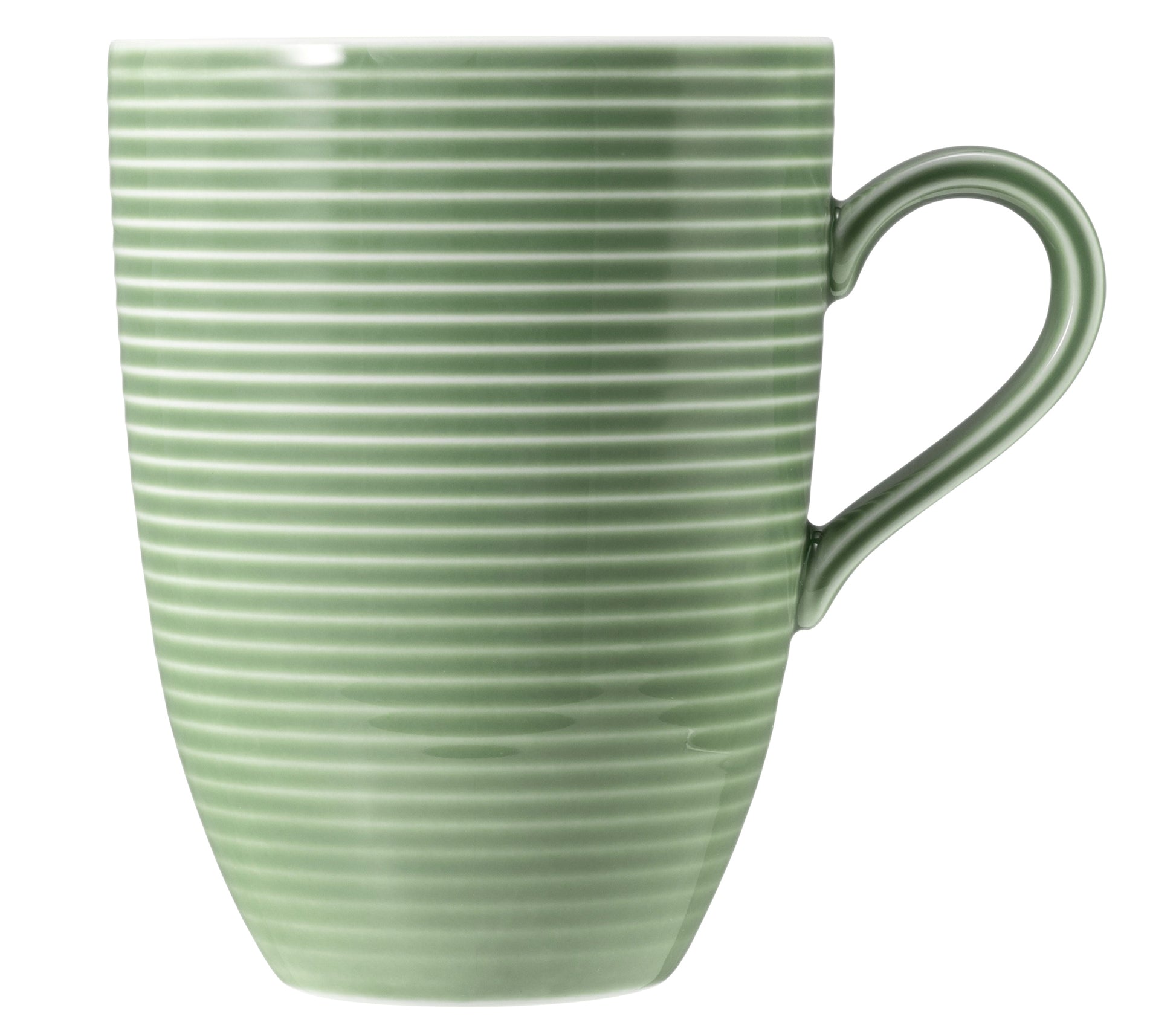 Grüne Tasse mit Streifenmuster