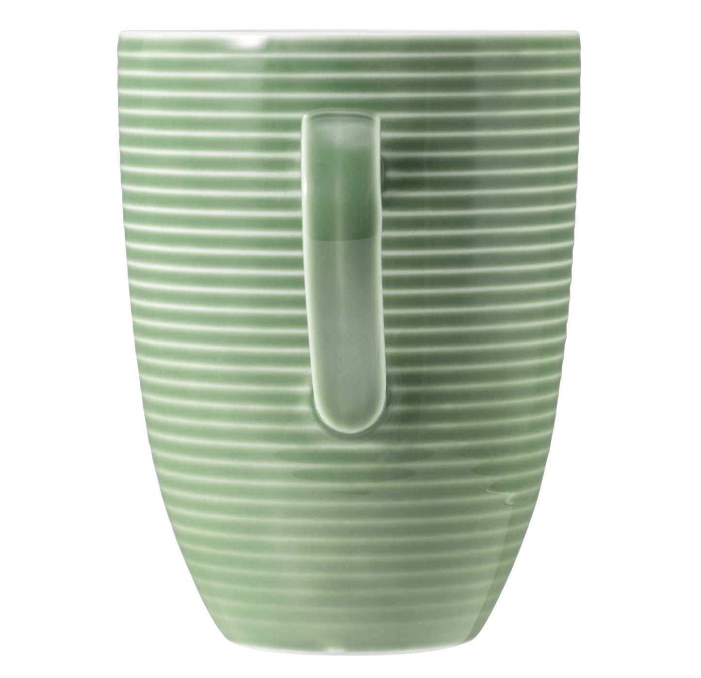 Grüne Tasse mit Streifenmuster