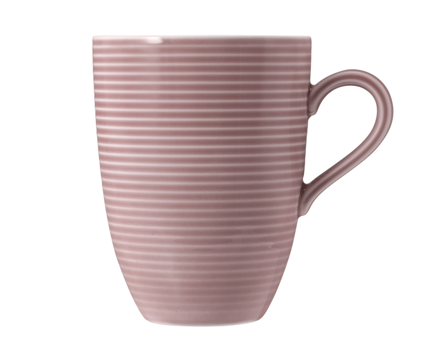 Zwei gestapelte Kaffeetassen, rosa, modern