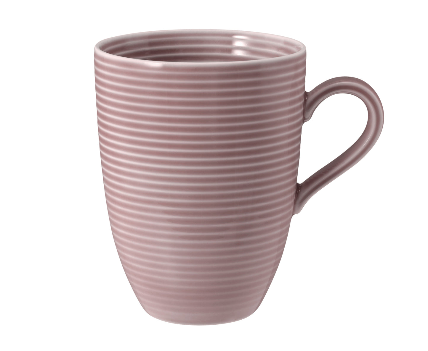Zwei gestapelte Kaffeetassen, rosa, modern