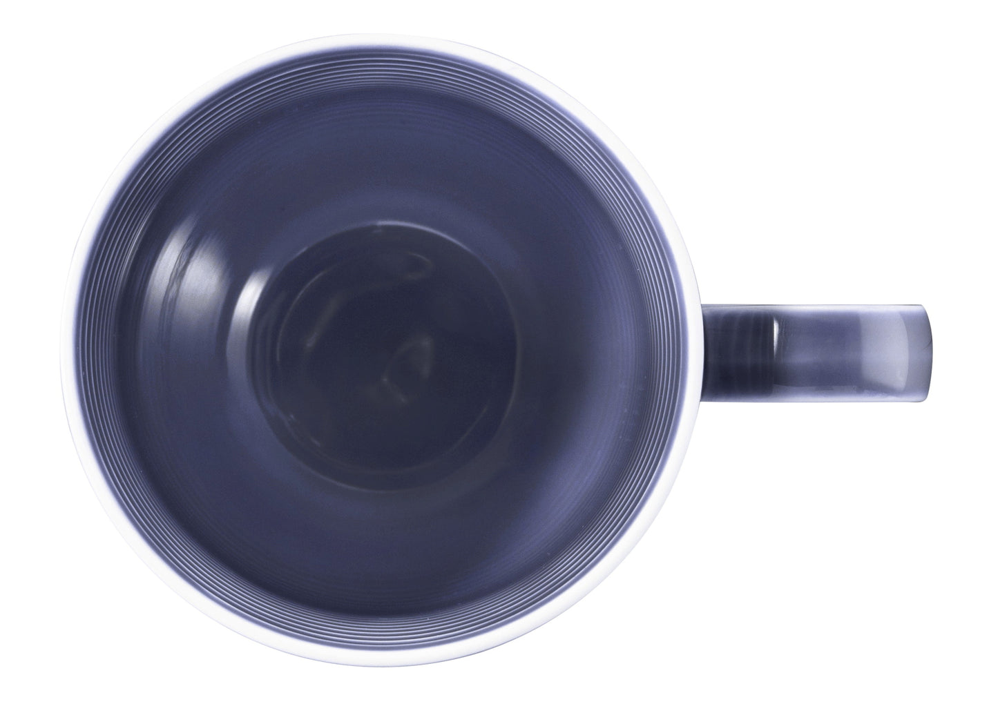 Blaue Kaffeetasse mit Rillenstruktur