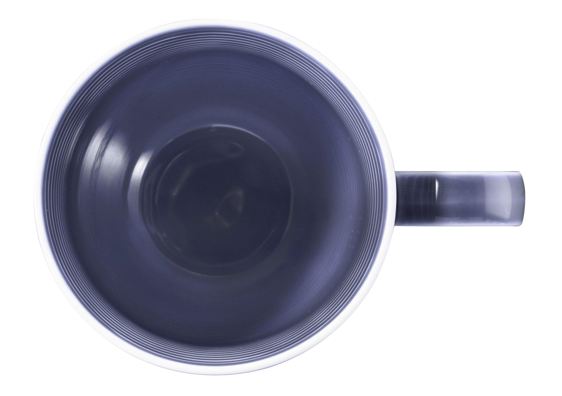 Blaue Kaffeetasse mit Rillenstruktur
