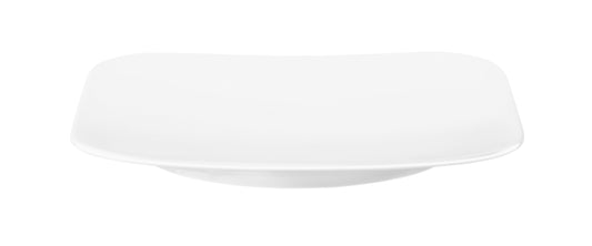 Leerer, weißer, quadratischer Porzellanteller